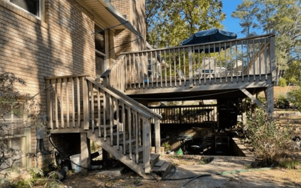 deck on support beams